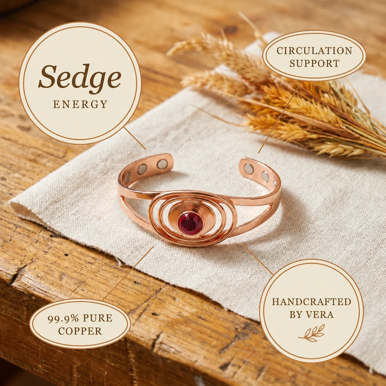 Sedge Copper Bracelet Wellion