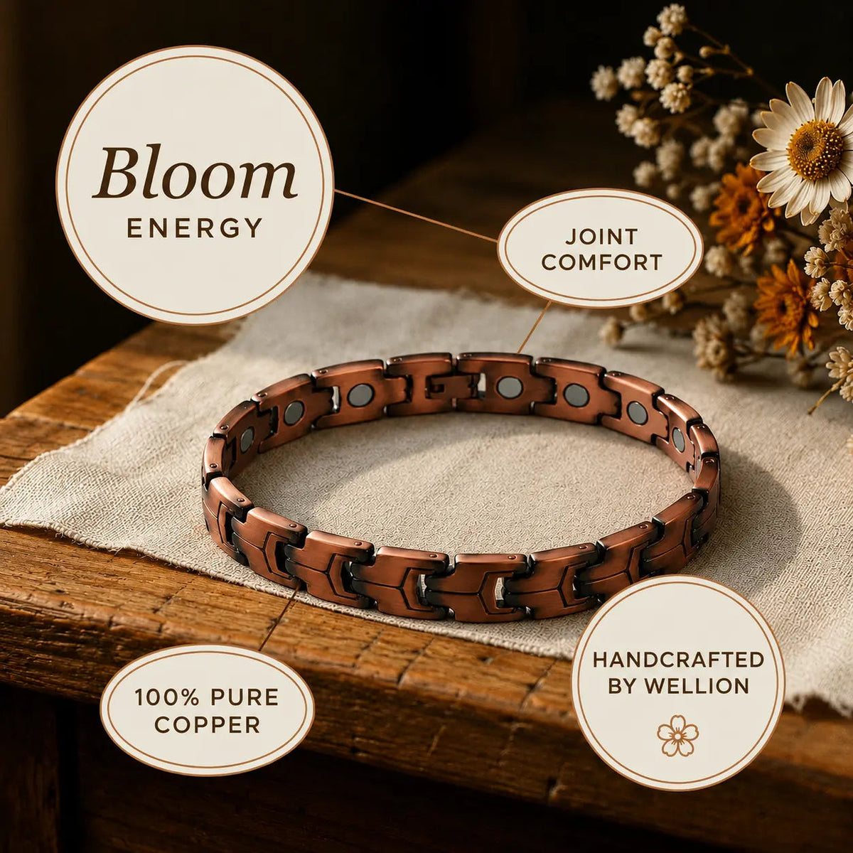 Pure Copper Bracelet Jewelry Wellion