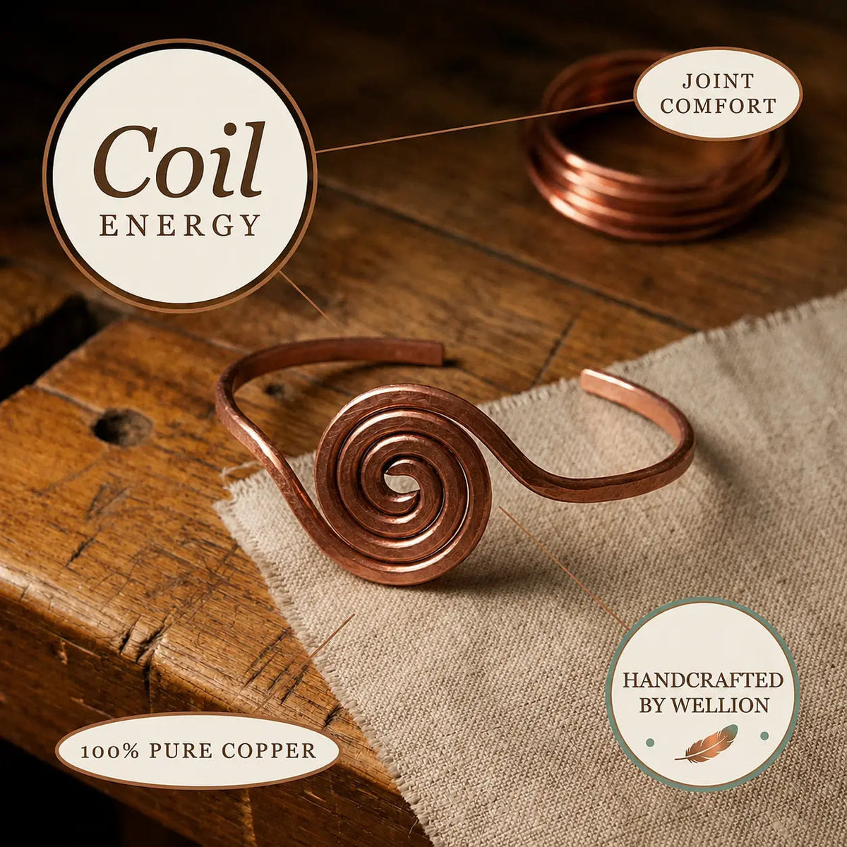 Coil Copper Anklet Wellion