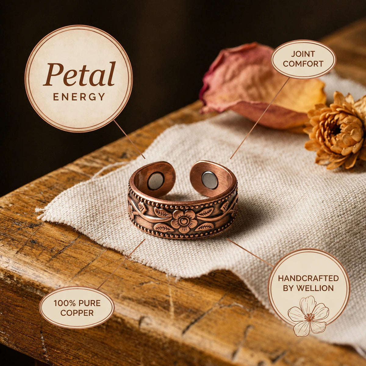 Petal Magnetic Copper Ring Wellion