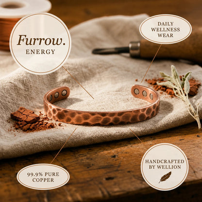 Furrow Magnetic Copper Bracelet Wellion