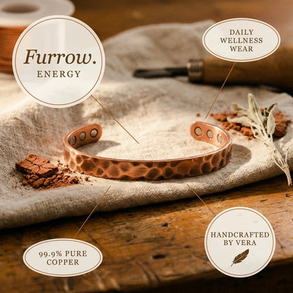 Furrow Magnetic Copper Bracelet Wellion