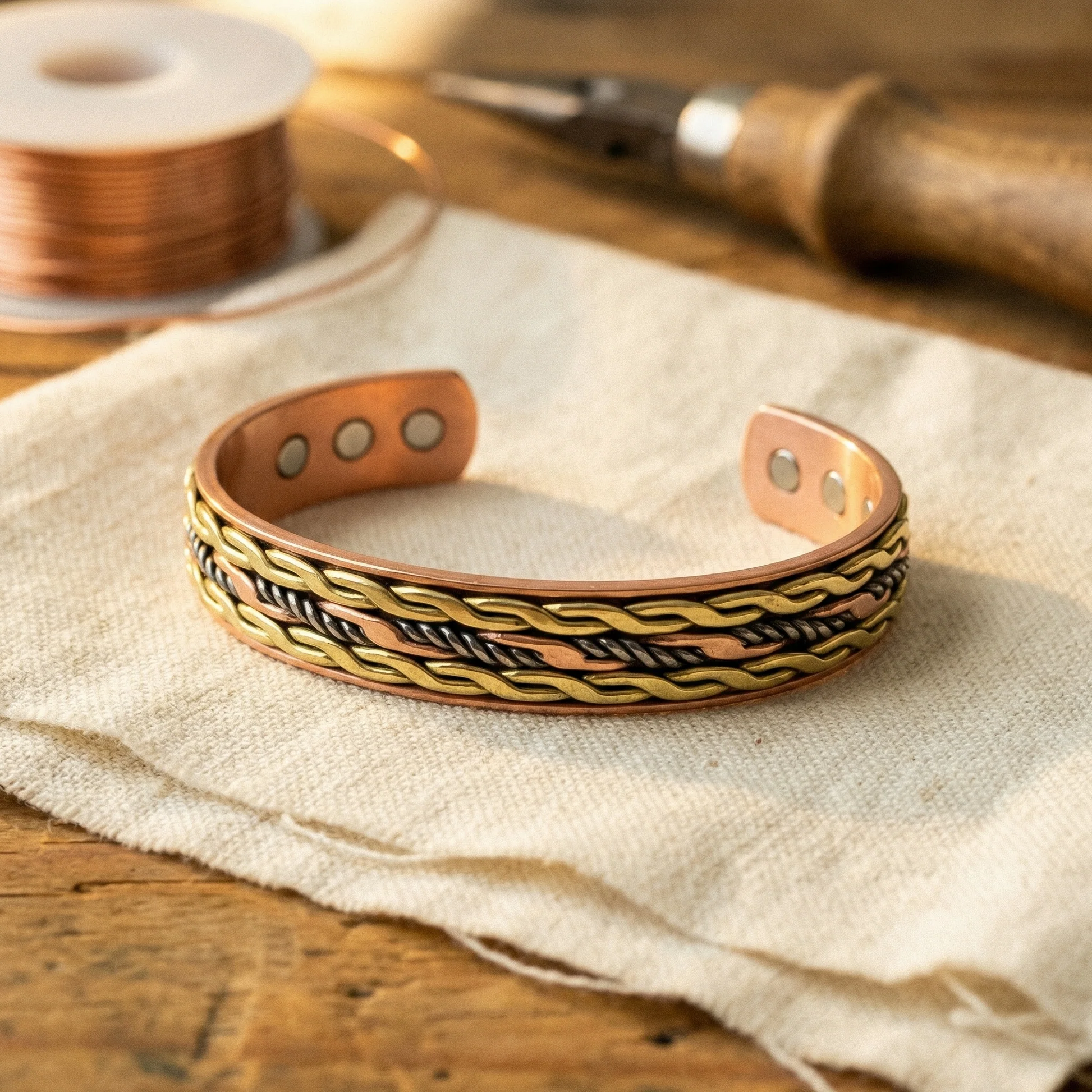 Copper bracelet made of pure red copper Wellion