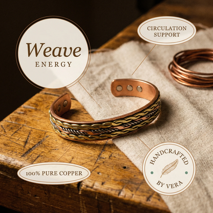 Copper bracelet made of pure red copper Wellion